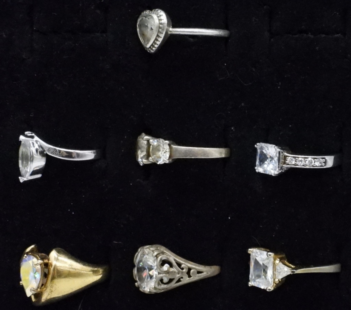 7 Sterling Simulated Diamond Fashion Rings