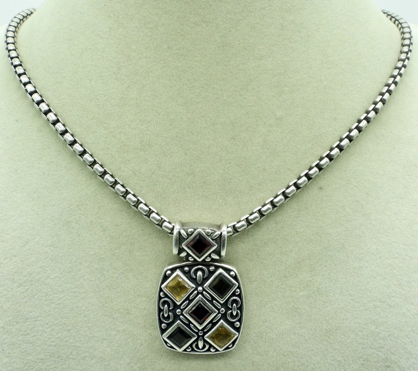 Garnet & Citrine 925 Necklace