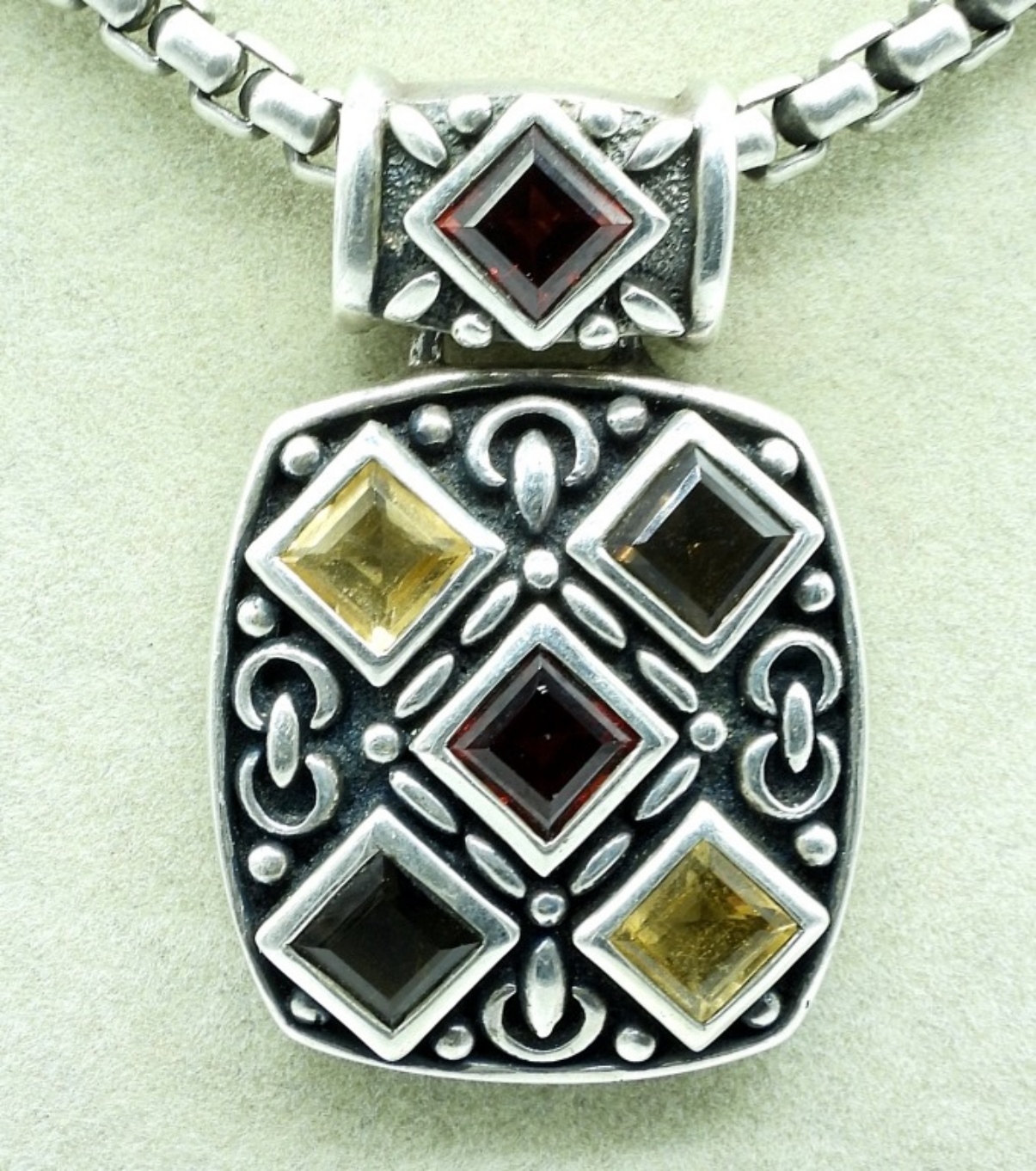 Garnet & Citrine 925 Necklace