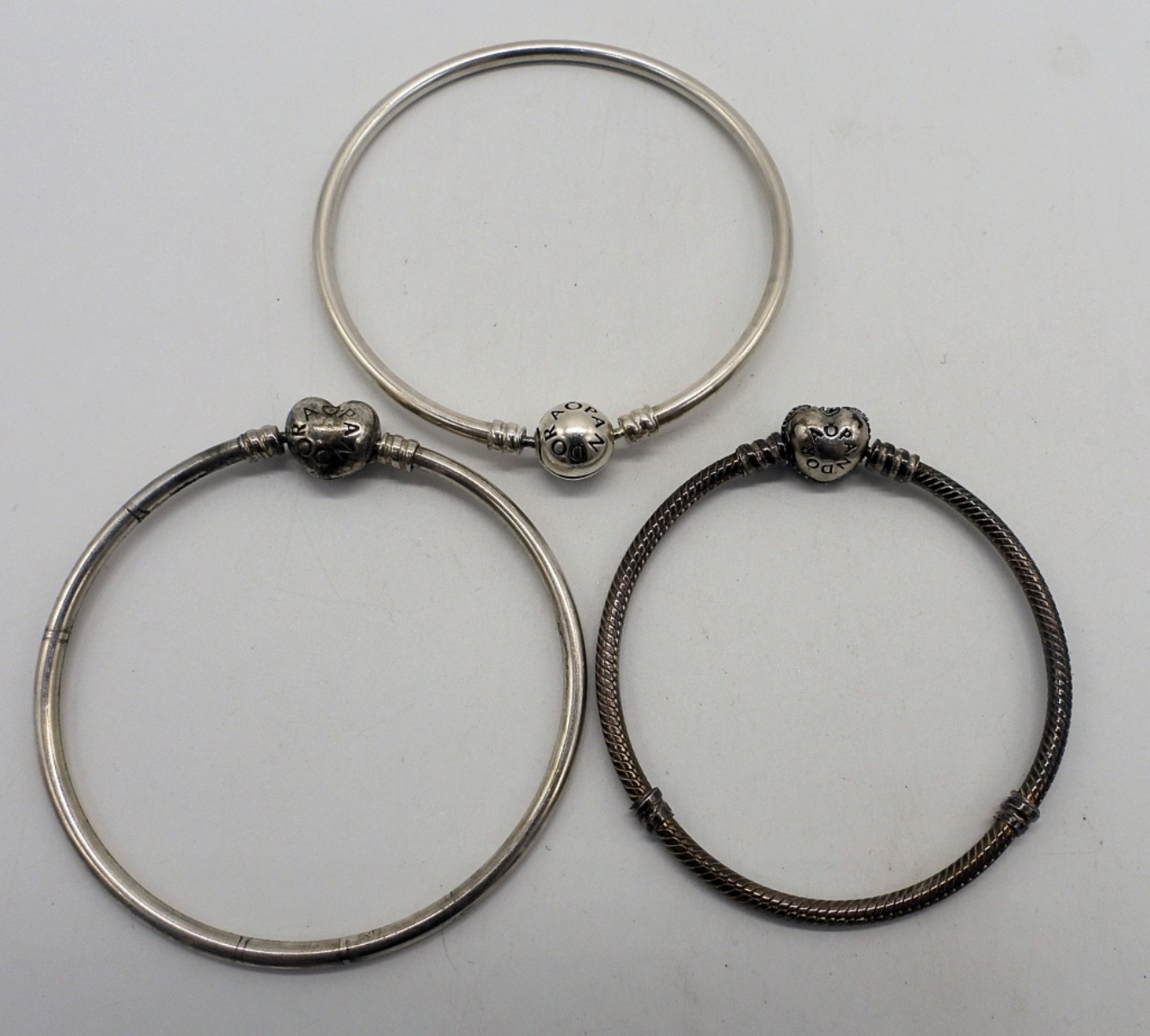 3 Sterling Pandora Charm Bracelets