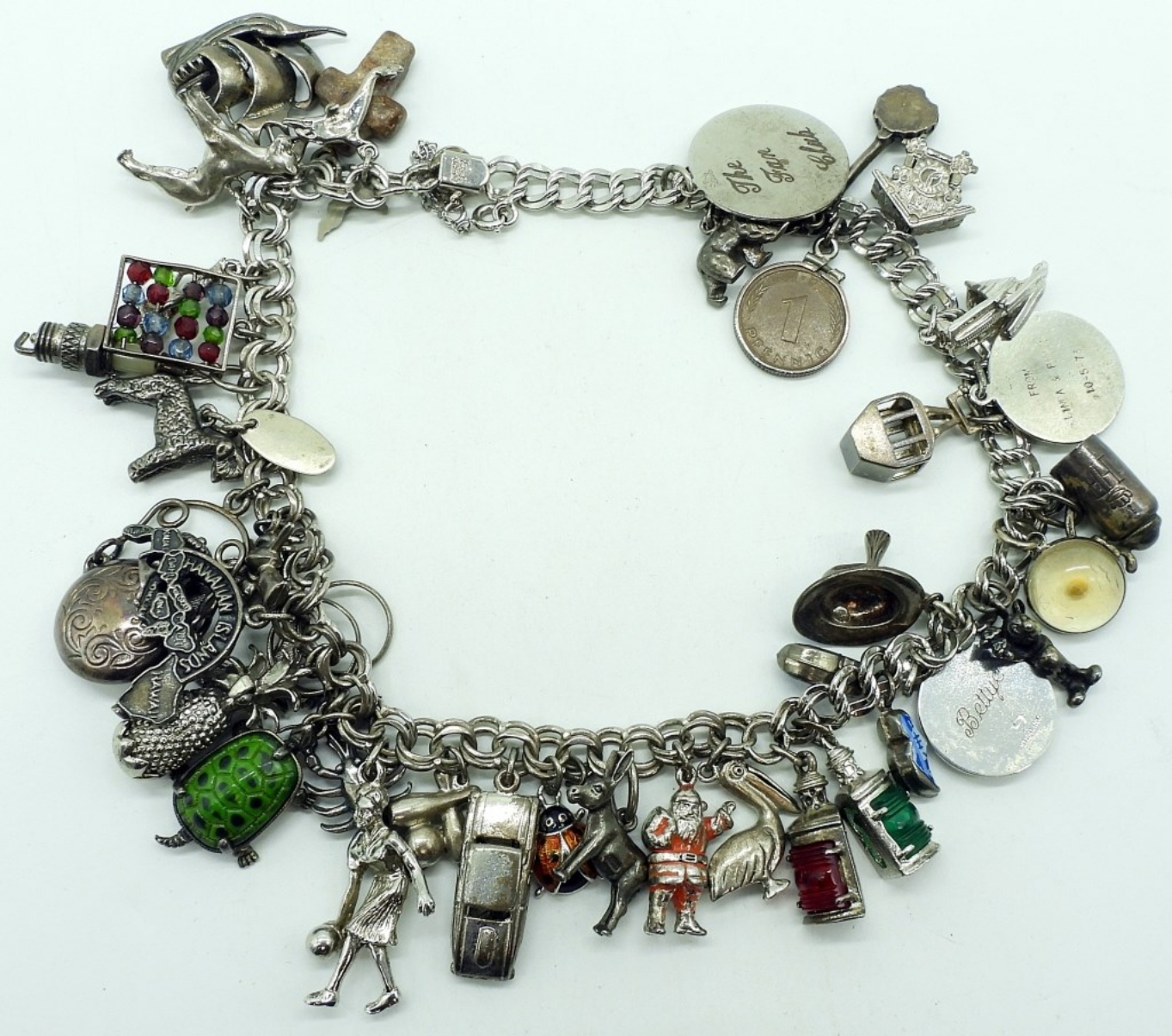 Early 1970's Charm Necklace with 38 Charms