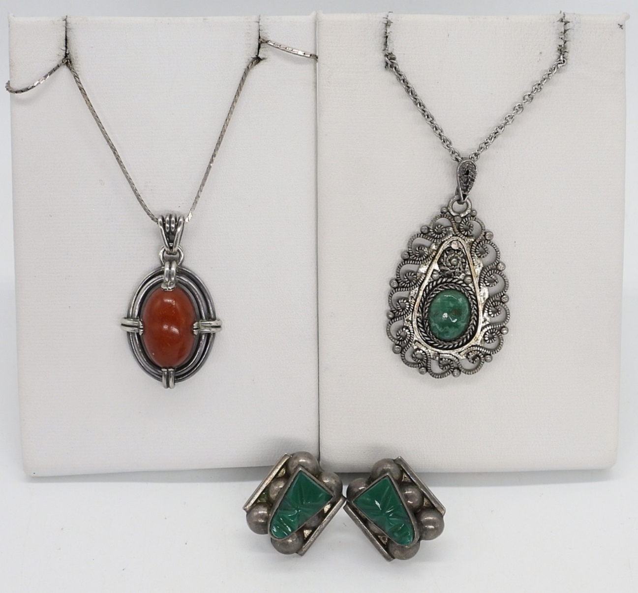 Green Onyx & Other Gemstone 925 Necklaces