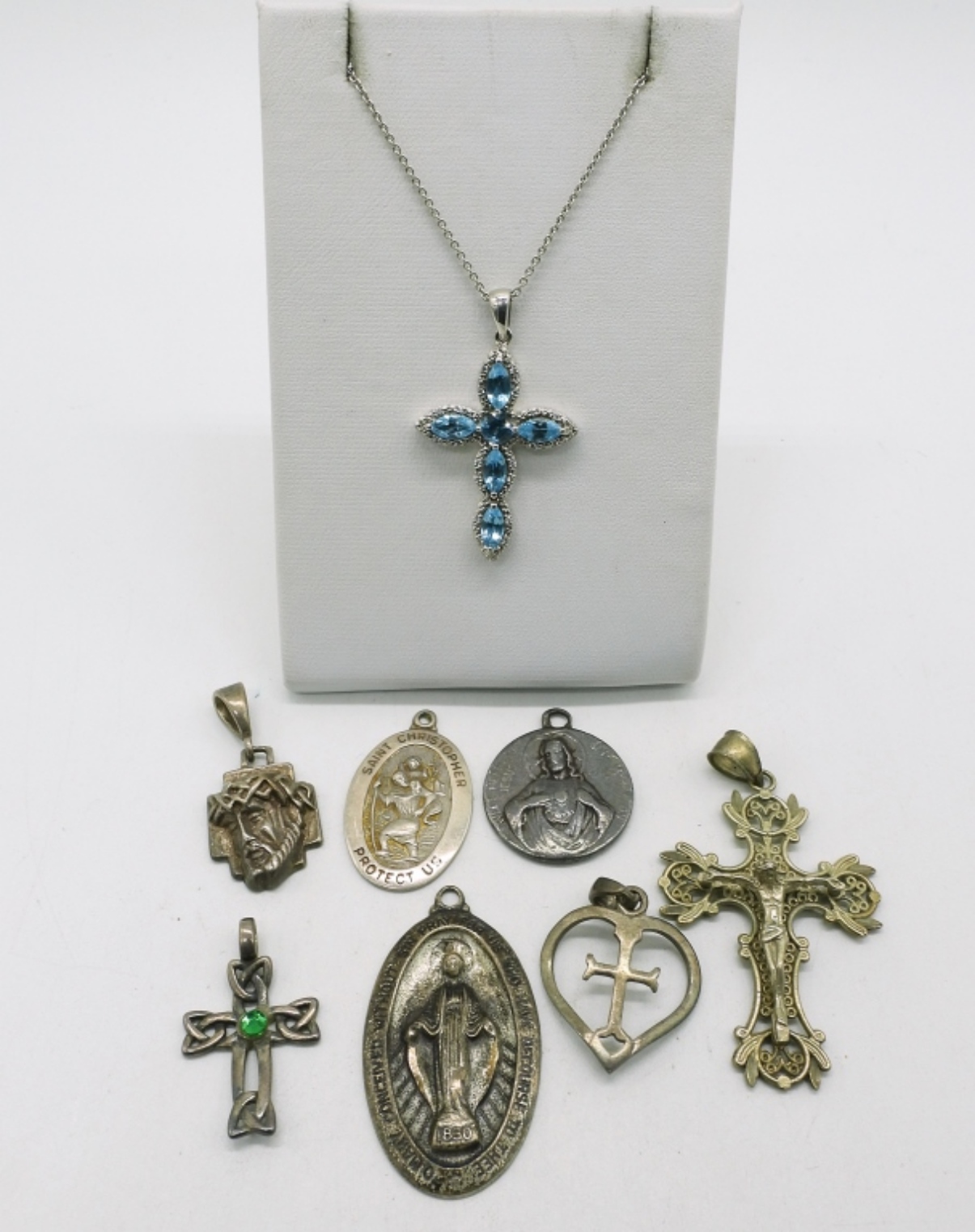 8 Sterling Religious Pendants