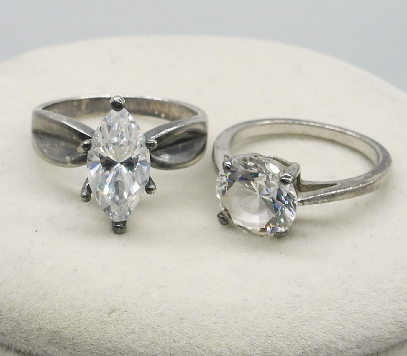 Simulated Diamond 925 Rings & Necklace