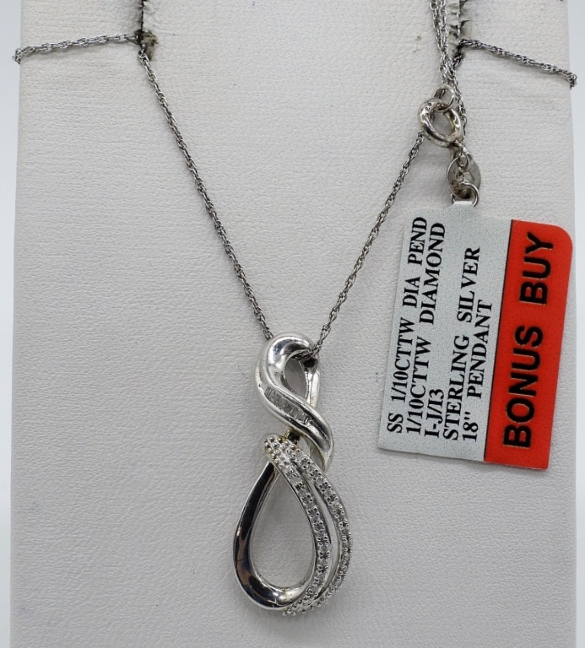 Sterling 1/10CTTW Diamond Pendant