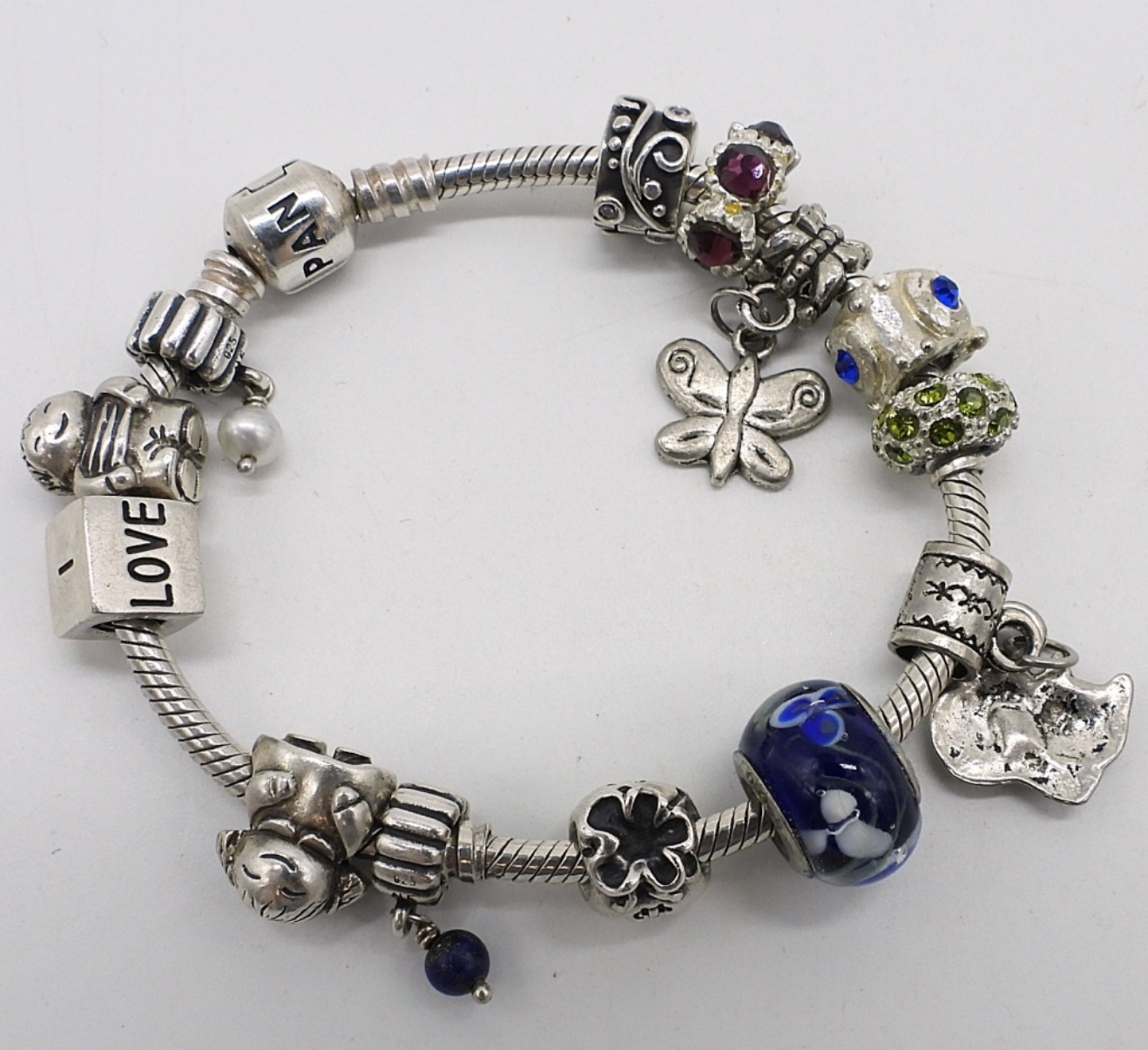 Pandora 925 Charm Bracelet with 13 Charms
