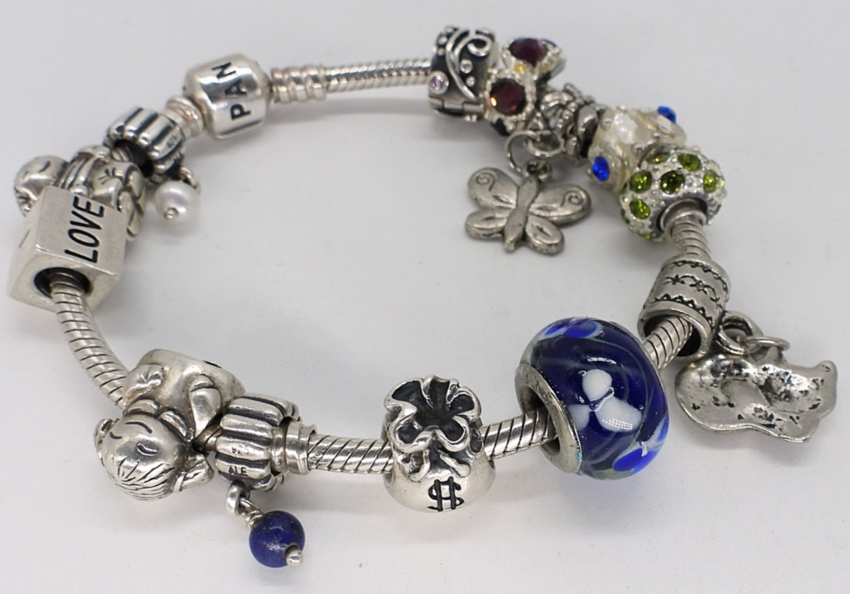 Pandora 925 Charm Bracelet with 13 Charms