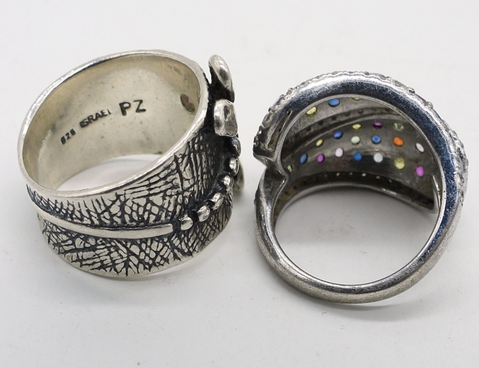 4 Multi Gemstone 925 Floral Rings