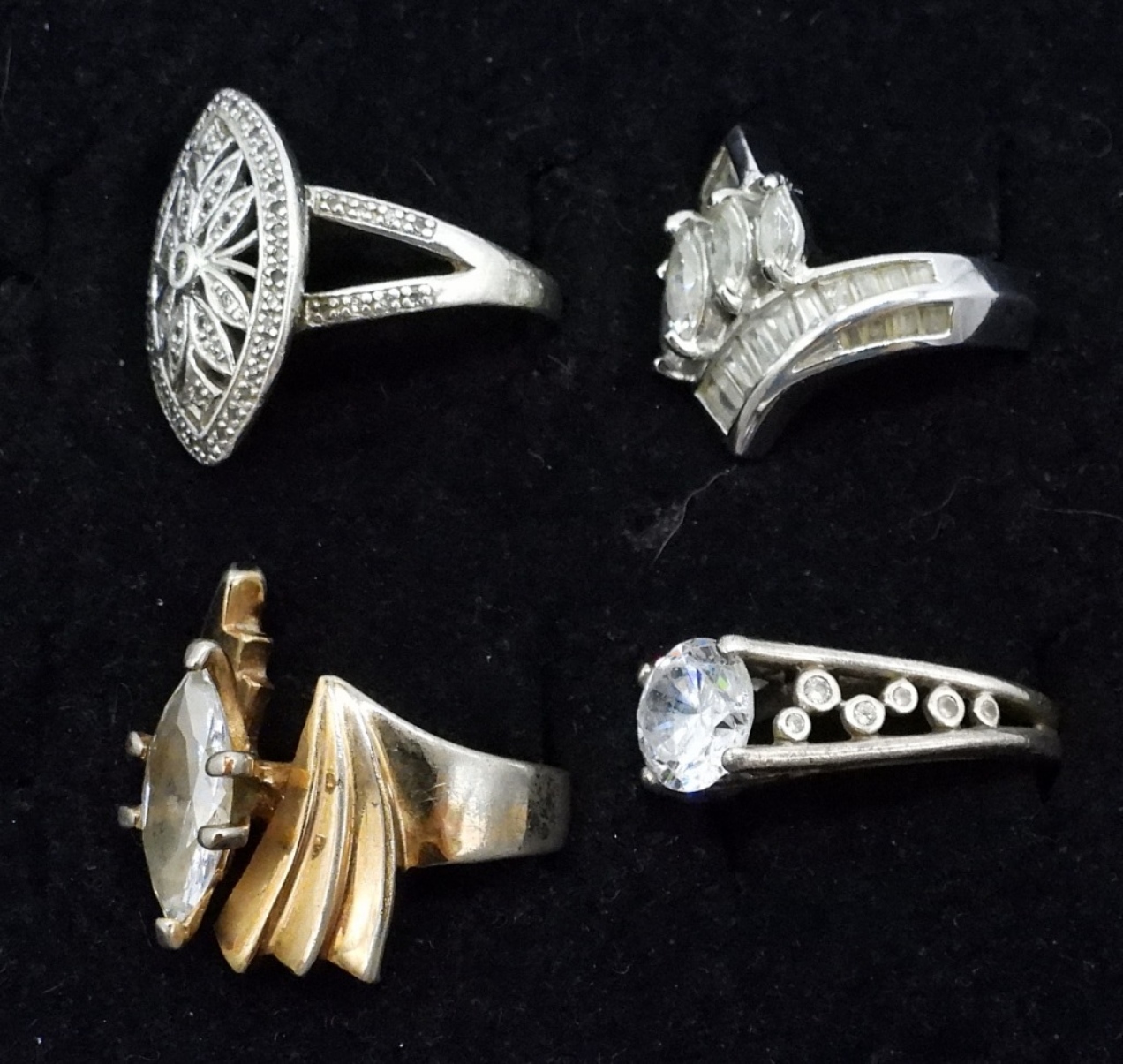 4 Sterling Bridal Style Fashion Rings