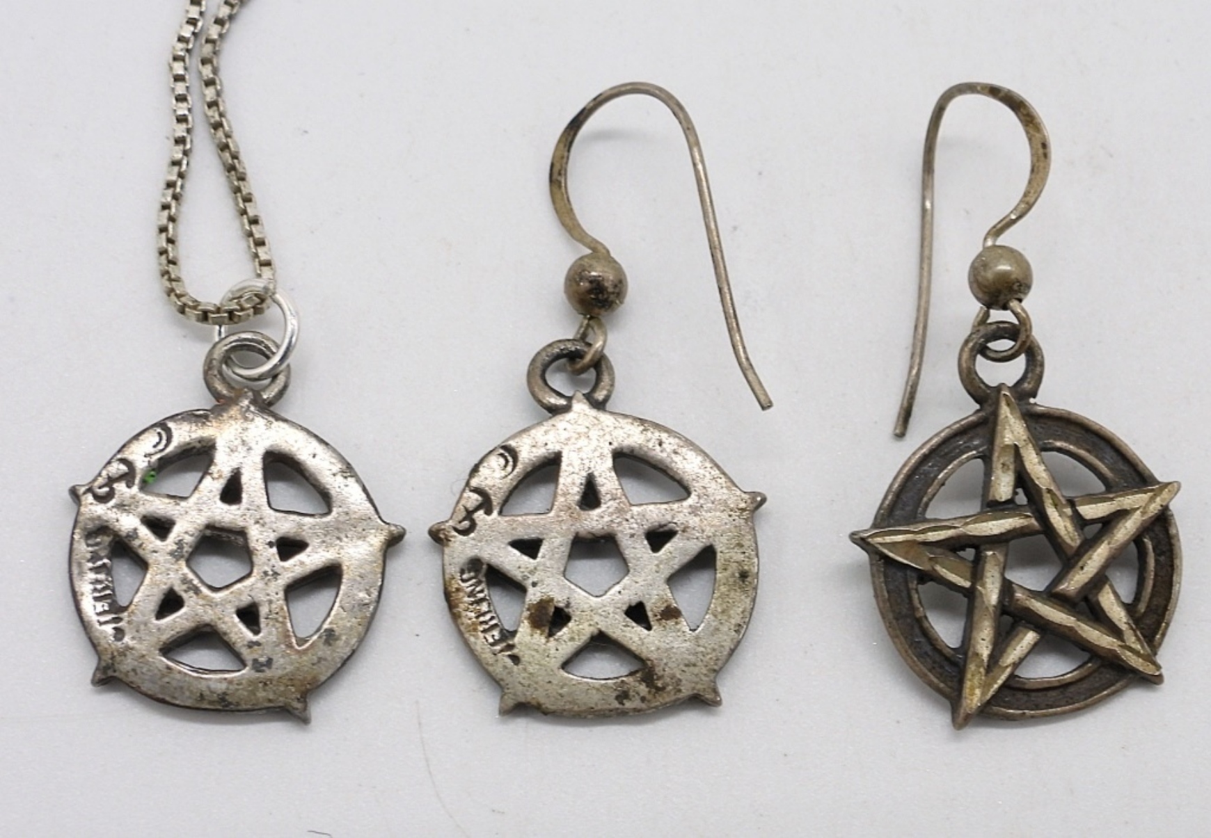 Pentacle 925 Matching Set & Witch Pendant
