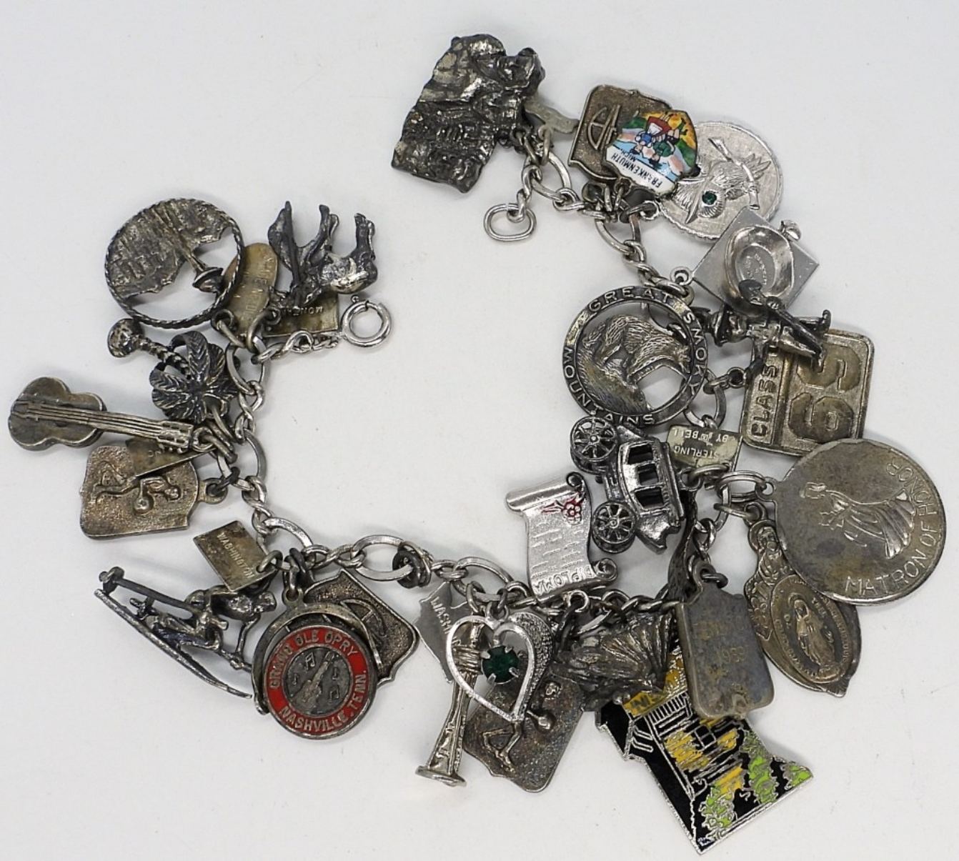 Late 1960's Sterling Charm Bracelet-28 Charms