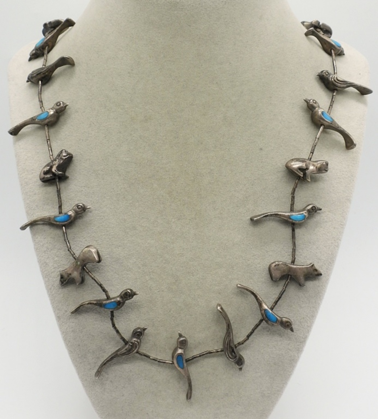 Vintage 925 Fetish Necklace - Turquoise