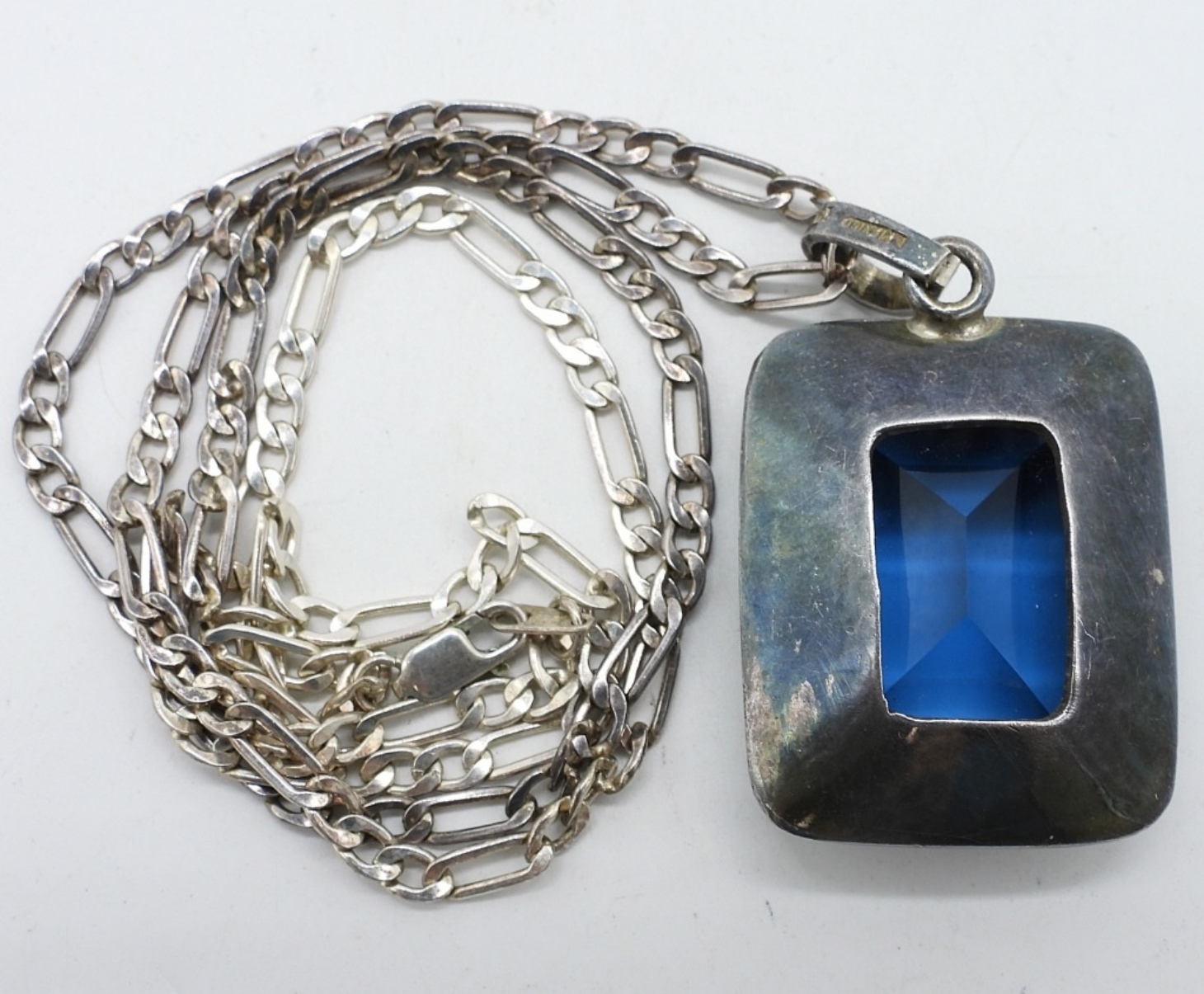Mexico 925 Heavy Blue Pendant & Chain