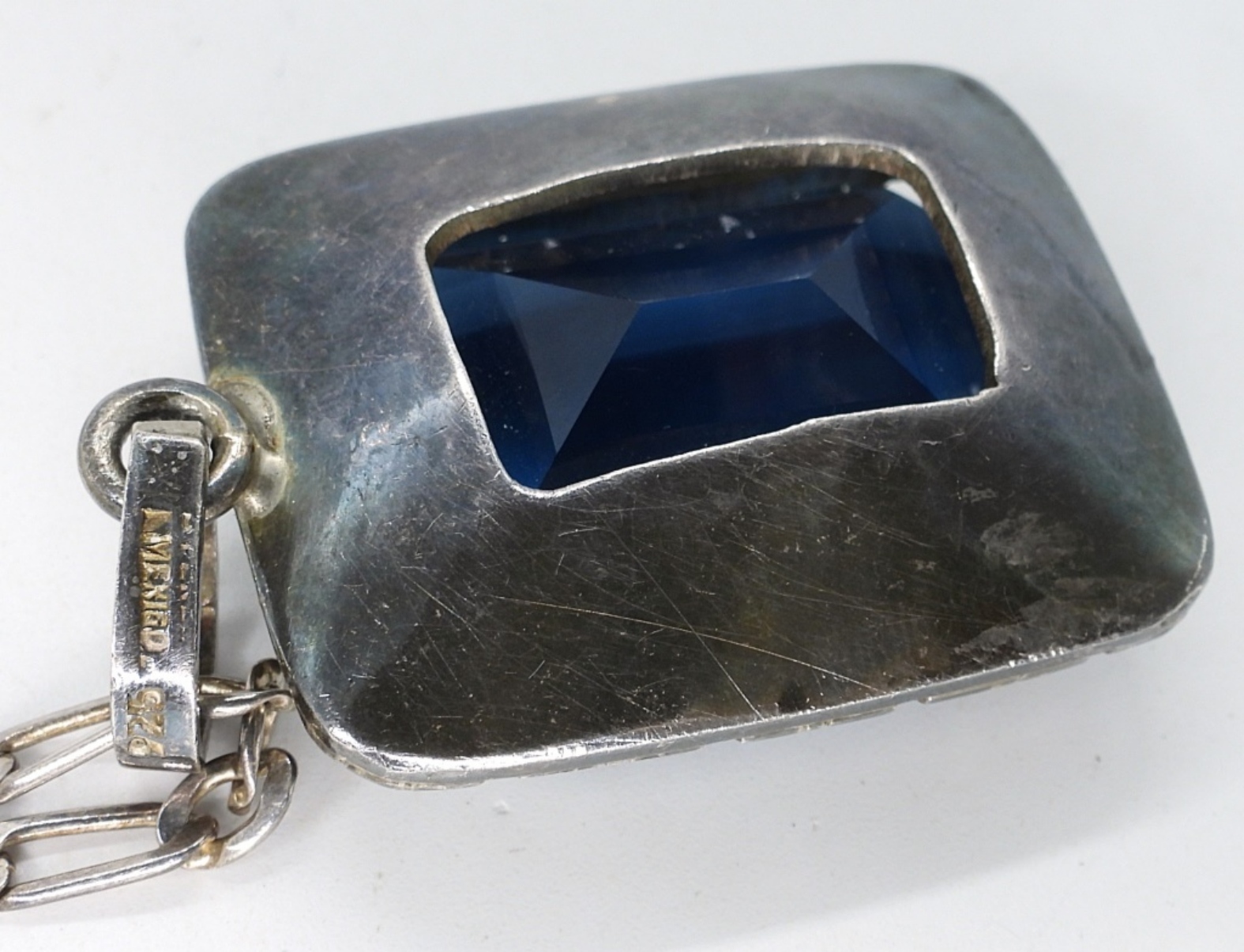 Mexico 925 Heavy Blue Pendant & Chain
