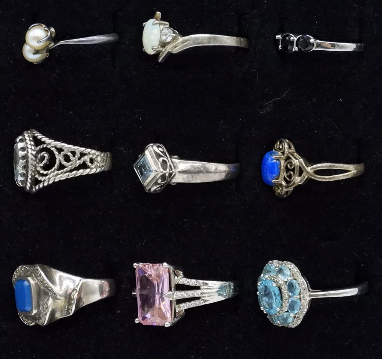 9 Sterling Gemstone Fashion Rings