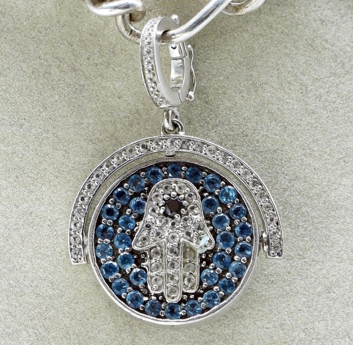 Hamsa - Evil Eye Pendant on Chunky Chain 925