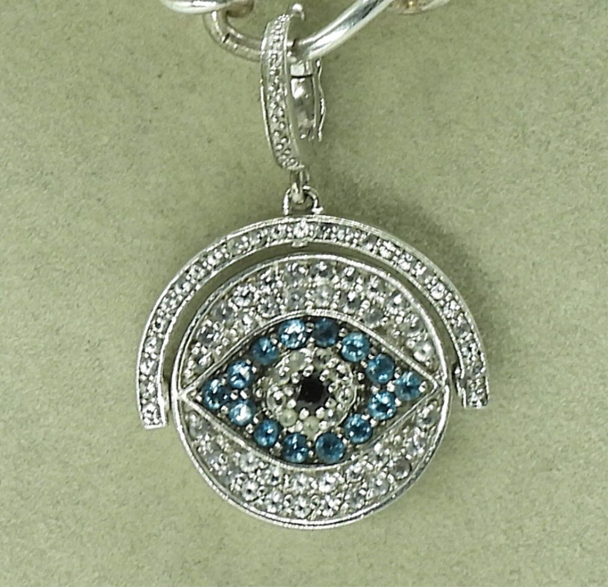 Hamsa - Evil Eye Pendant on Chunky Chain 925