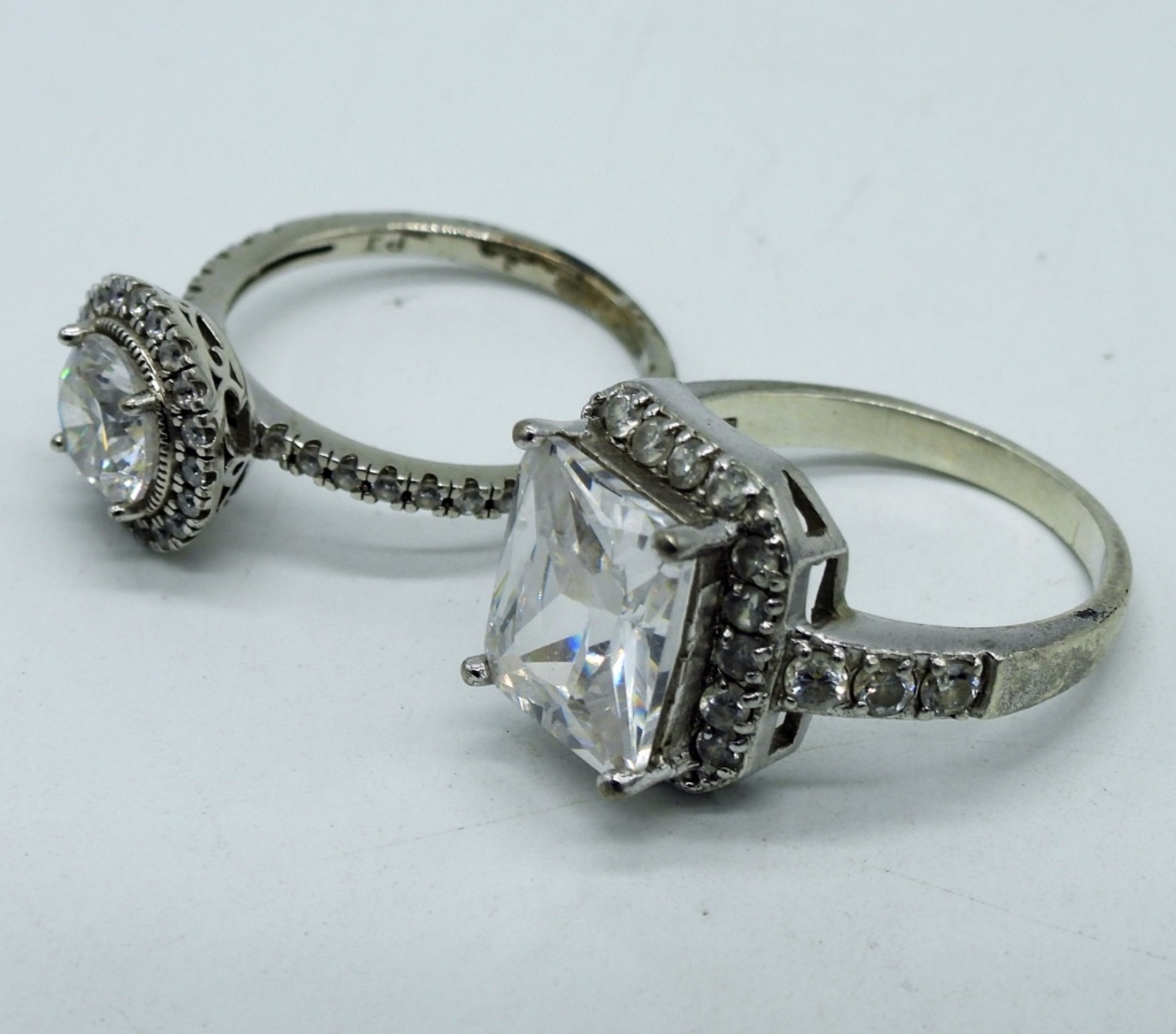 Bridal Style Sterling Rings, Earrings, Necklace