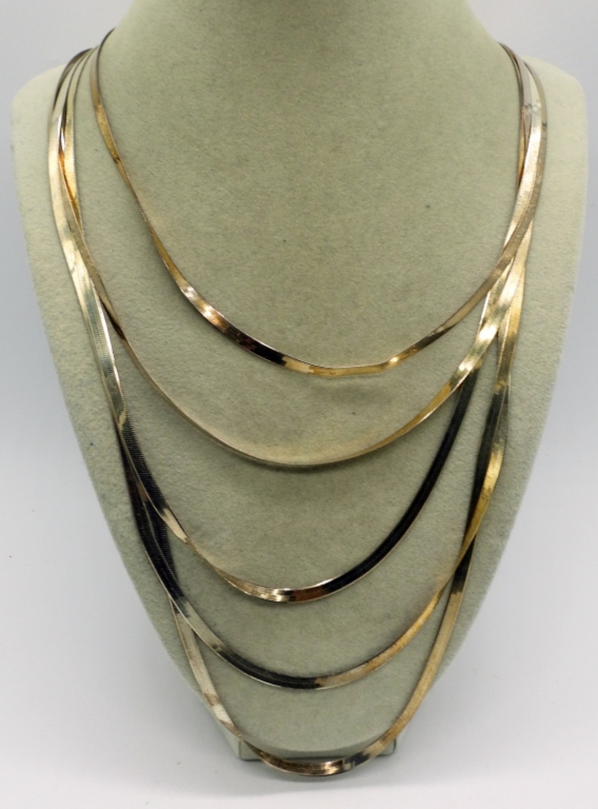 5 Strand Sterling Herringbone Necklace