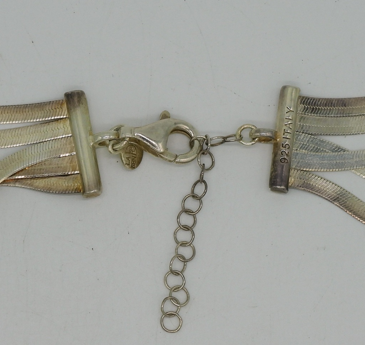 5 Strand Sterling Herringbone Necklace