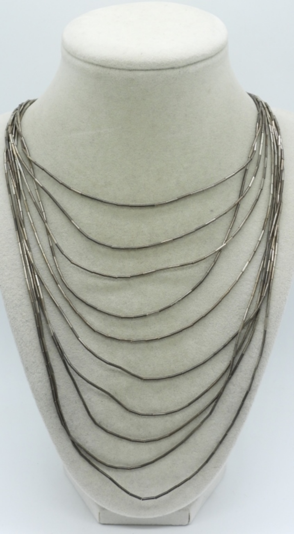 10 Strand Liquid Sterling Necklace
