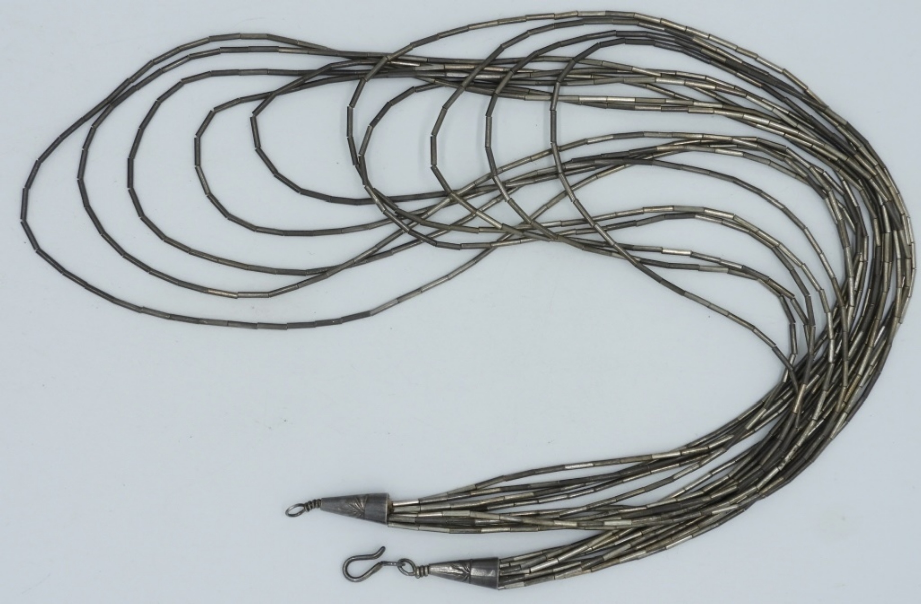 10 Strand Liquid Sterling Necklace