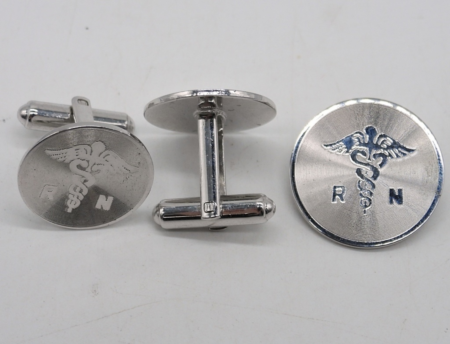 Sterling RN Pin & Cufflinks