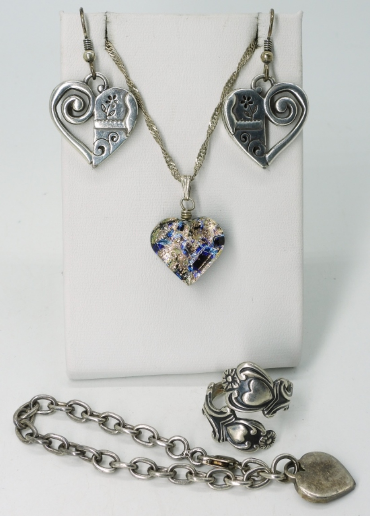 Heart Shaped Sterling Earrings, Ring & More