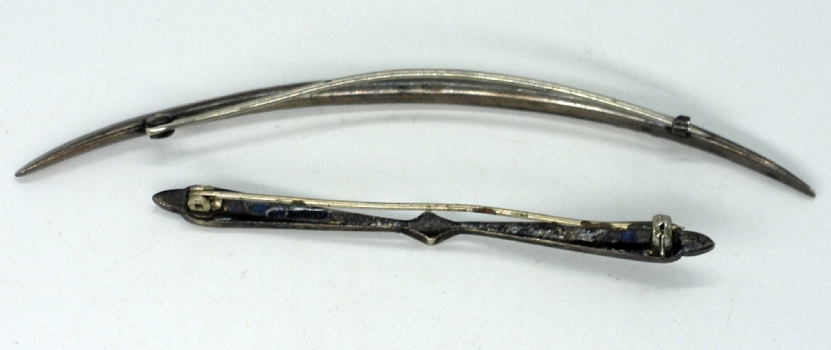 2 Vintage Sterling Rhinestone Brooches