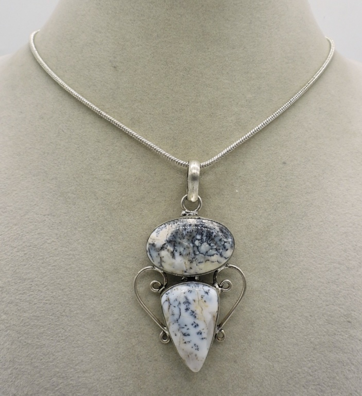 Dendrite Opal Sterling Pendant & Chain