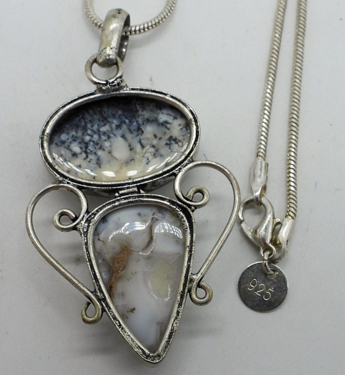 Dendrite Opal Sterling Pendant & Chain
