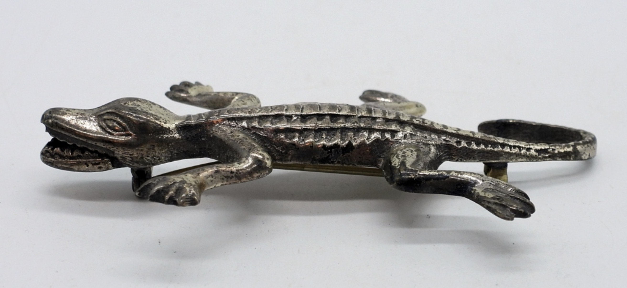 Sterling Alligator Brooch