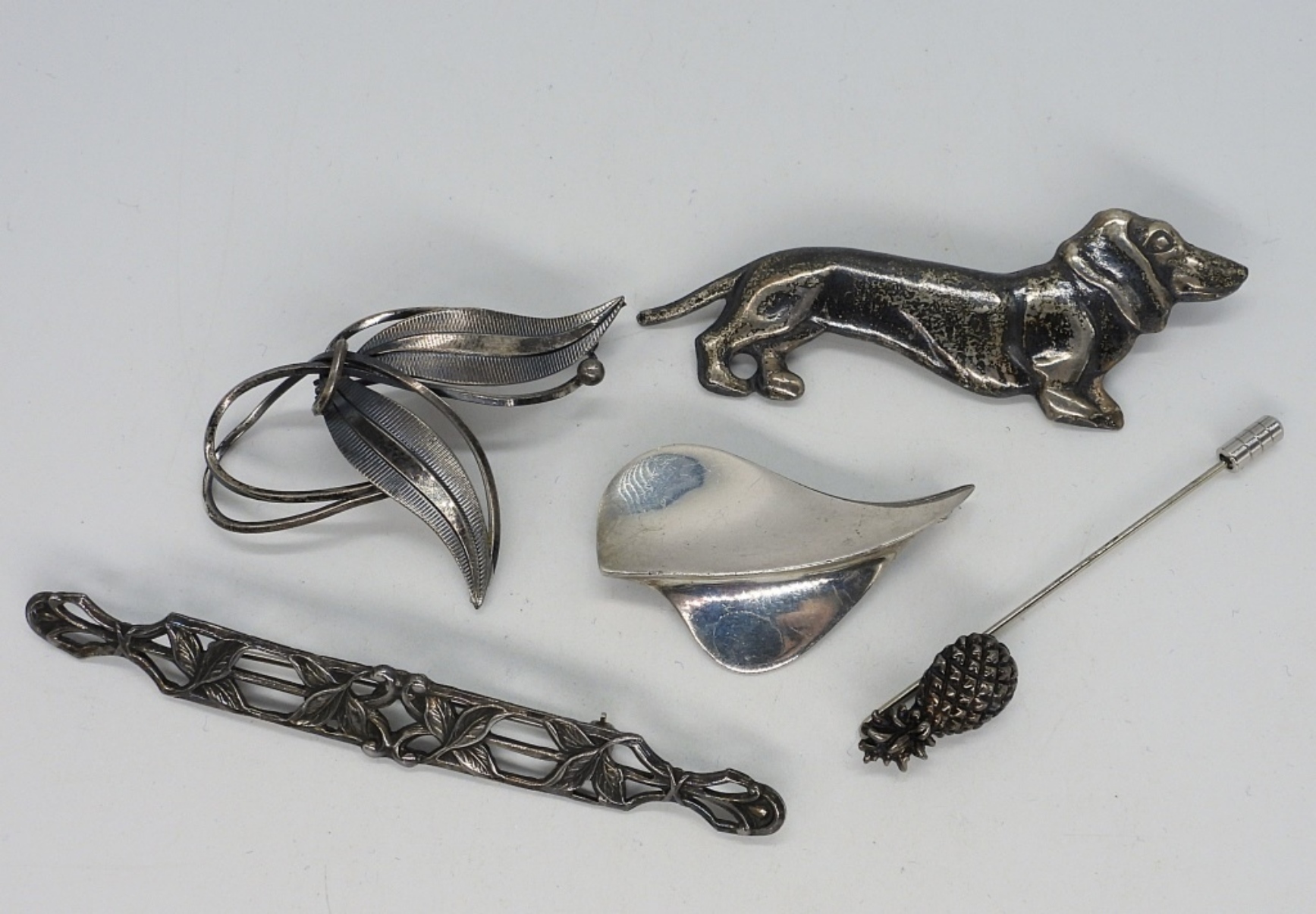 5 Vintage Sterling Brooches