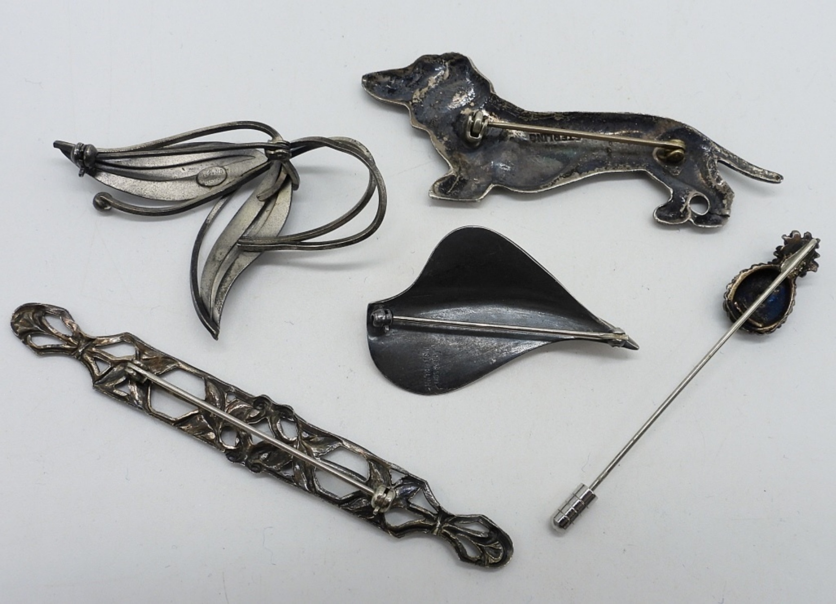 5 Vintage Sterling Brooches
