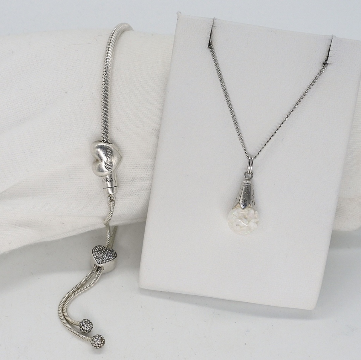 Pandora Bracelet & Floating Opal Necklace