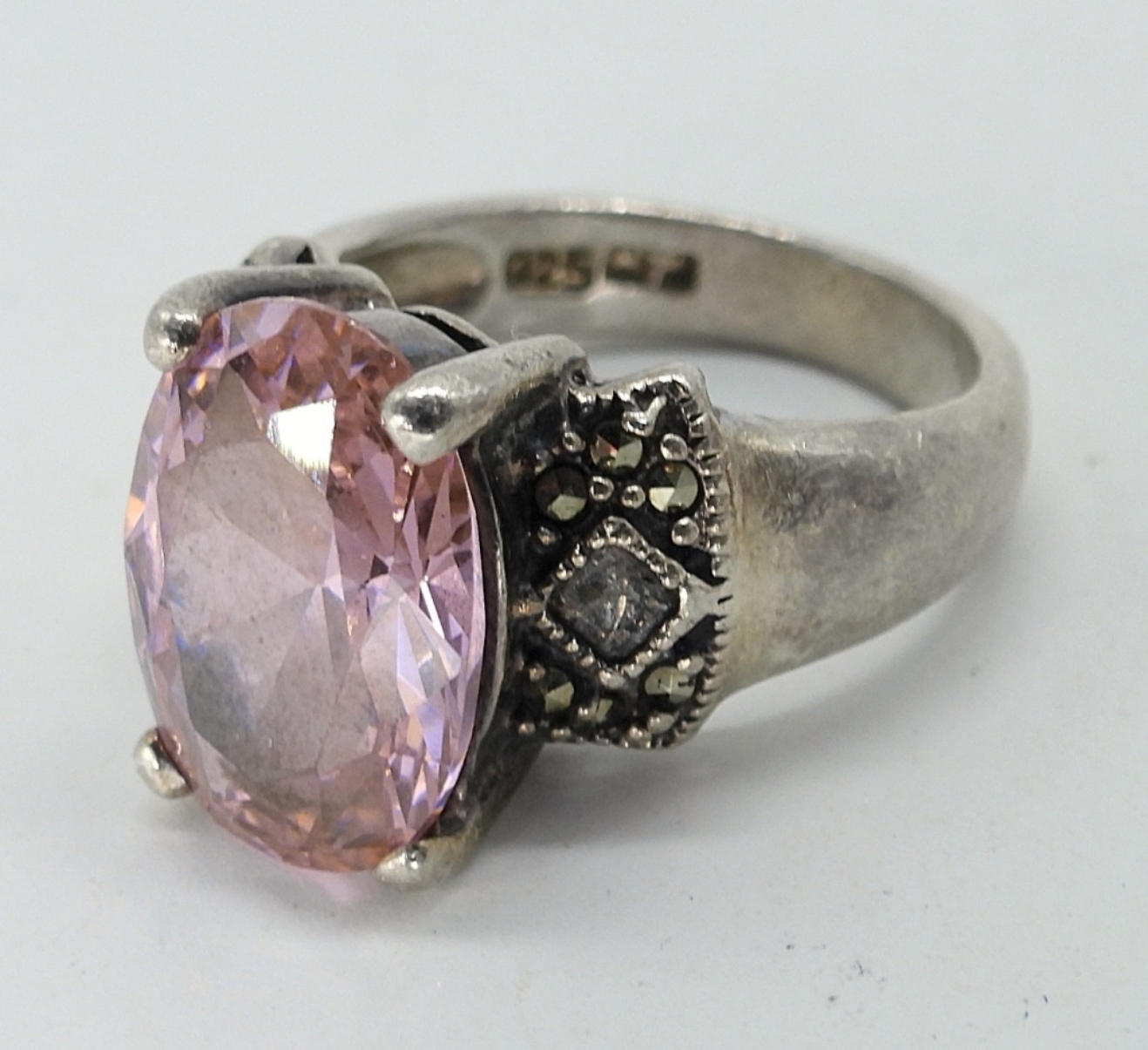 2 Sterling Pink CZ Fashion Rings