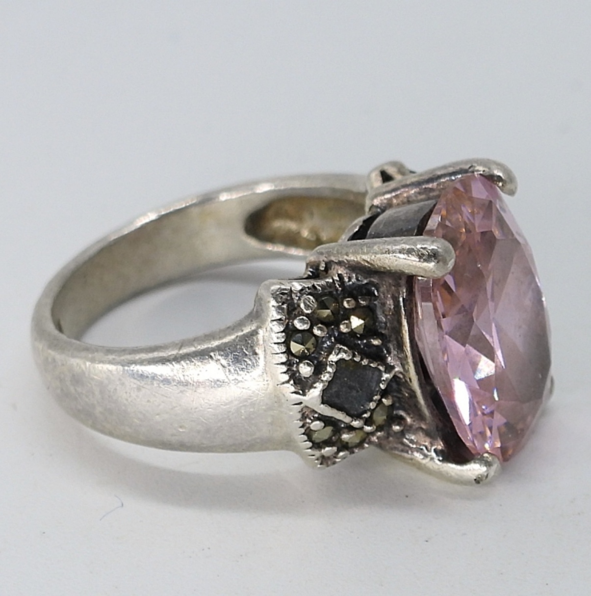 2 Sterling Pink CZ Fashion Rings