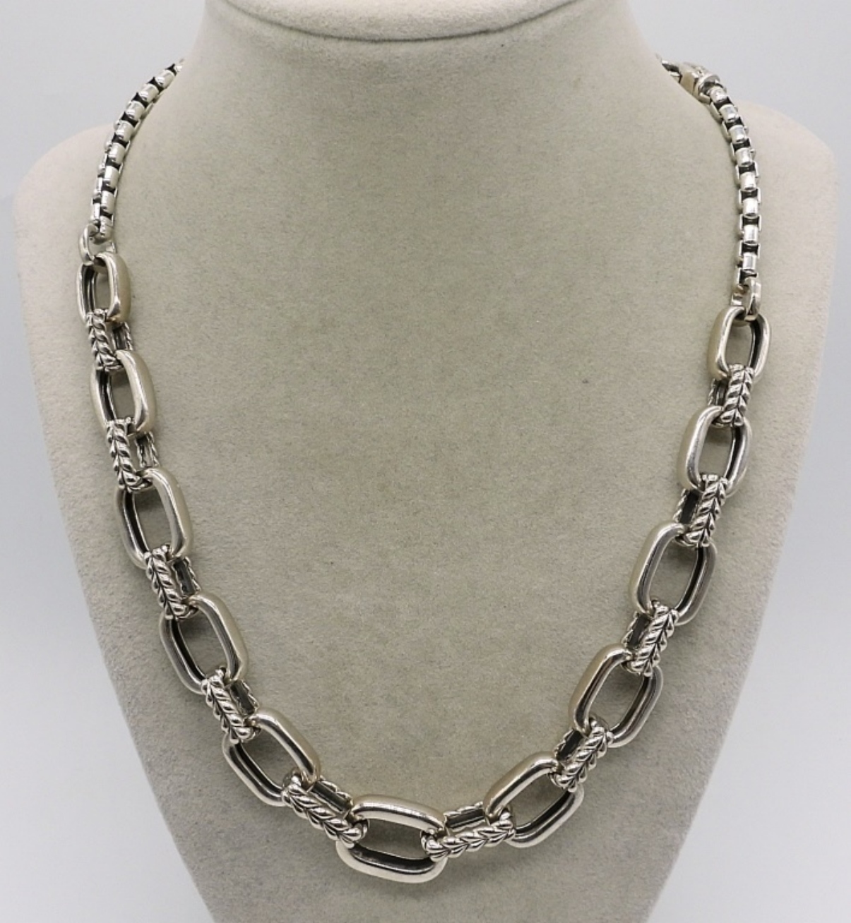 JAI Sterling Chunky Link Fashion Necklace