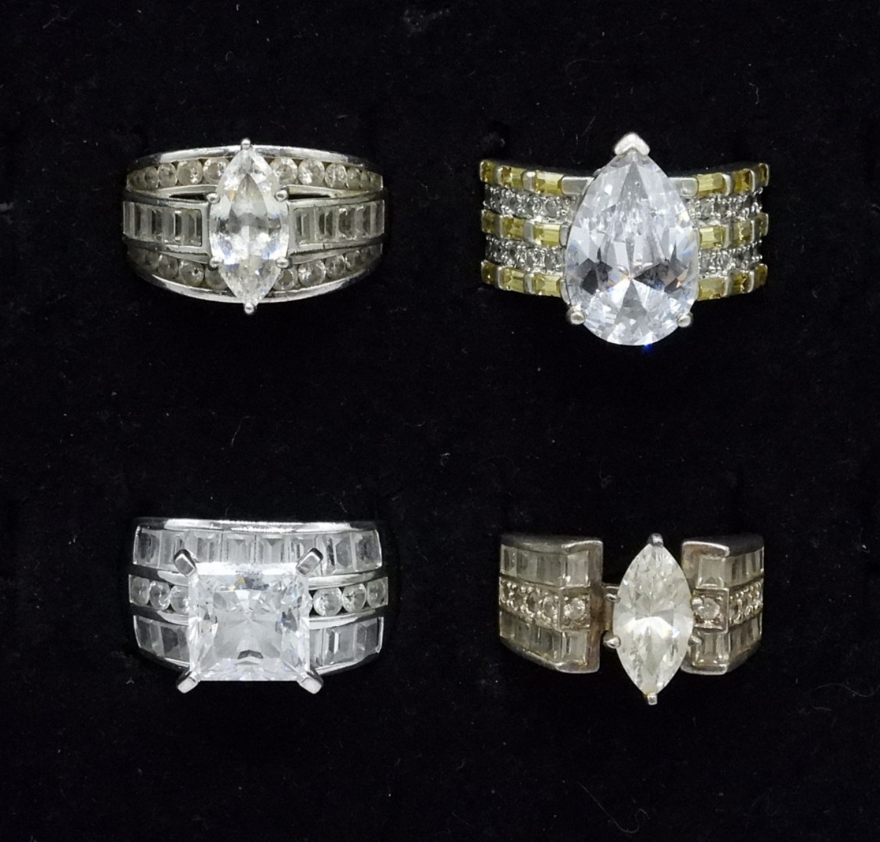 4 Bridal Style 925 Simulated Diamond Rings