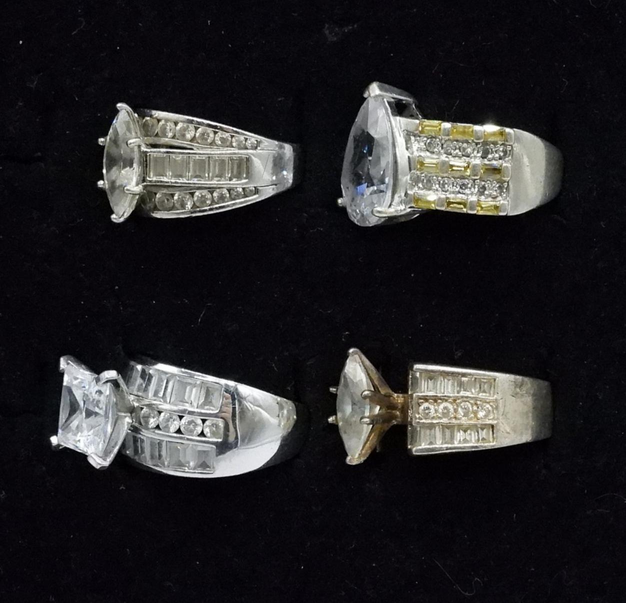 4 Bridal Style 925 Simulated Diamond Rings