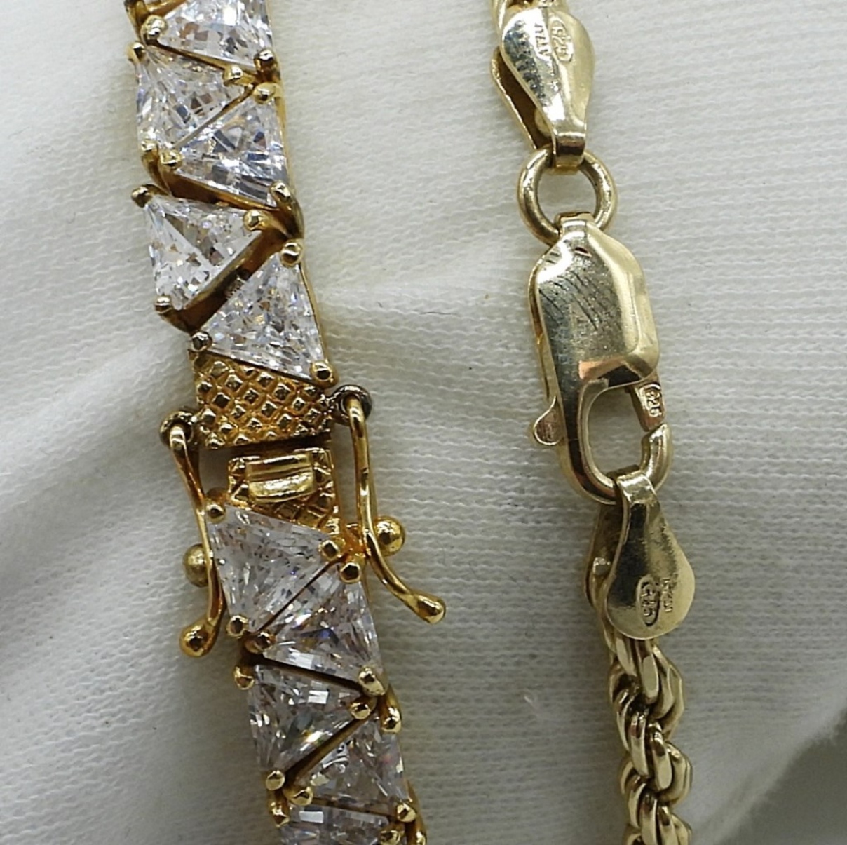 2 Sterling Gold Tone Fashion Bracelets