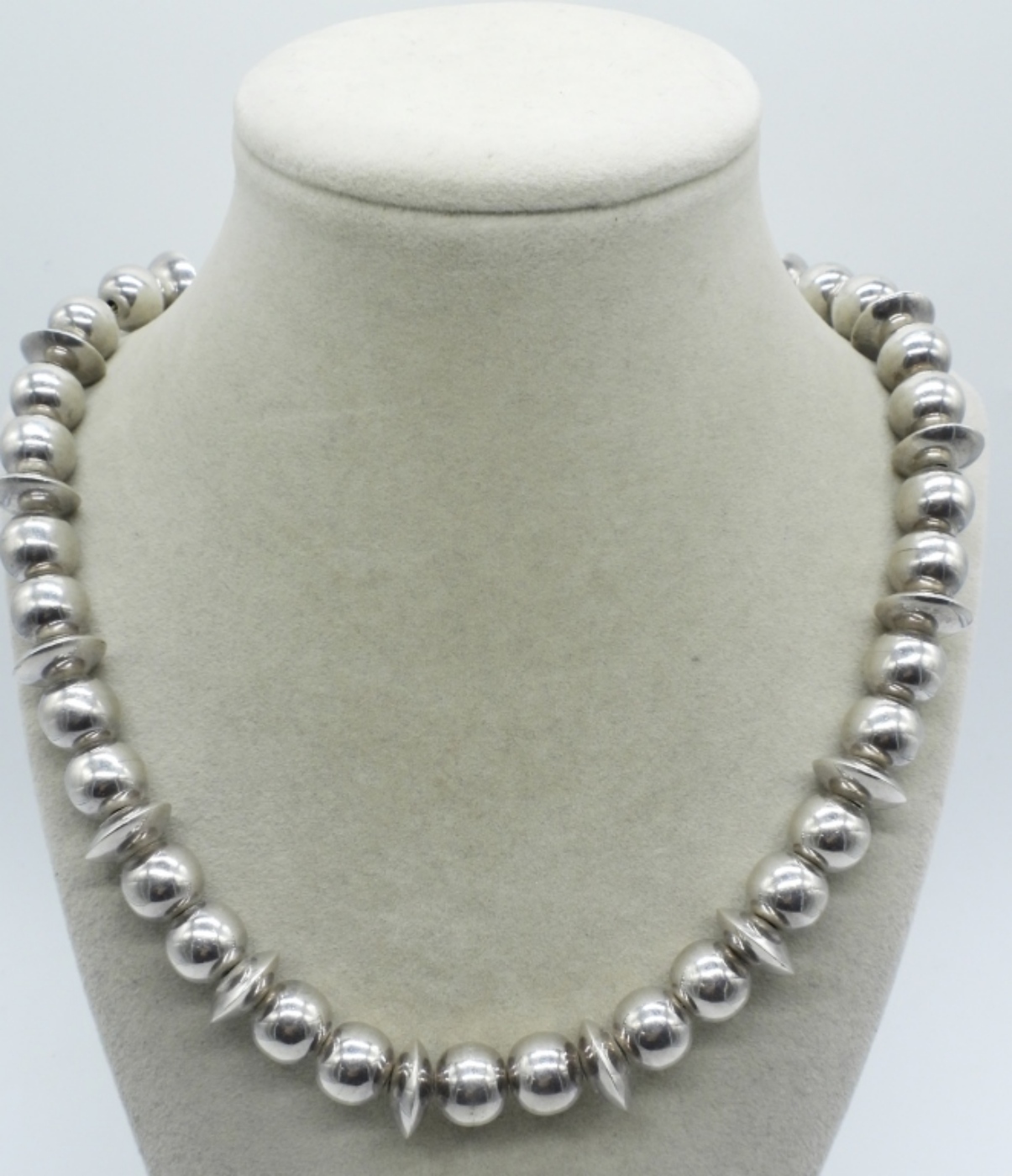 Chunky Taxco Sterling Beaded Necklace
