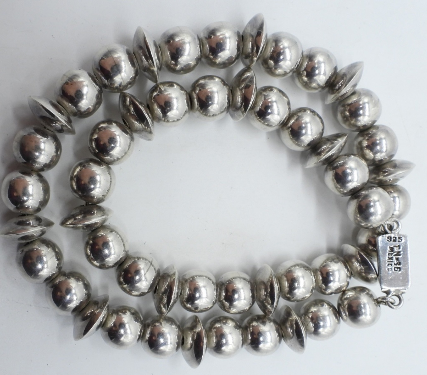 Chunky Taxco Sterling Beaded Necklace