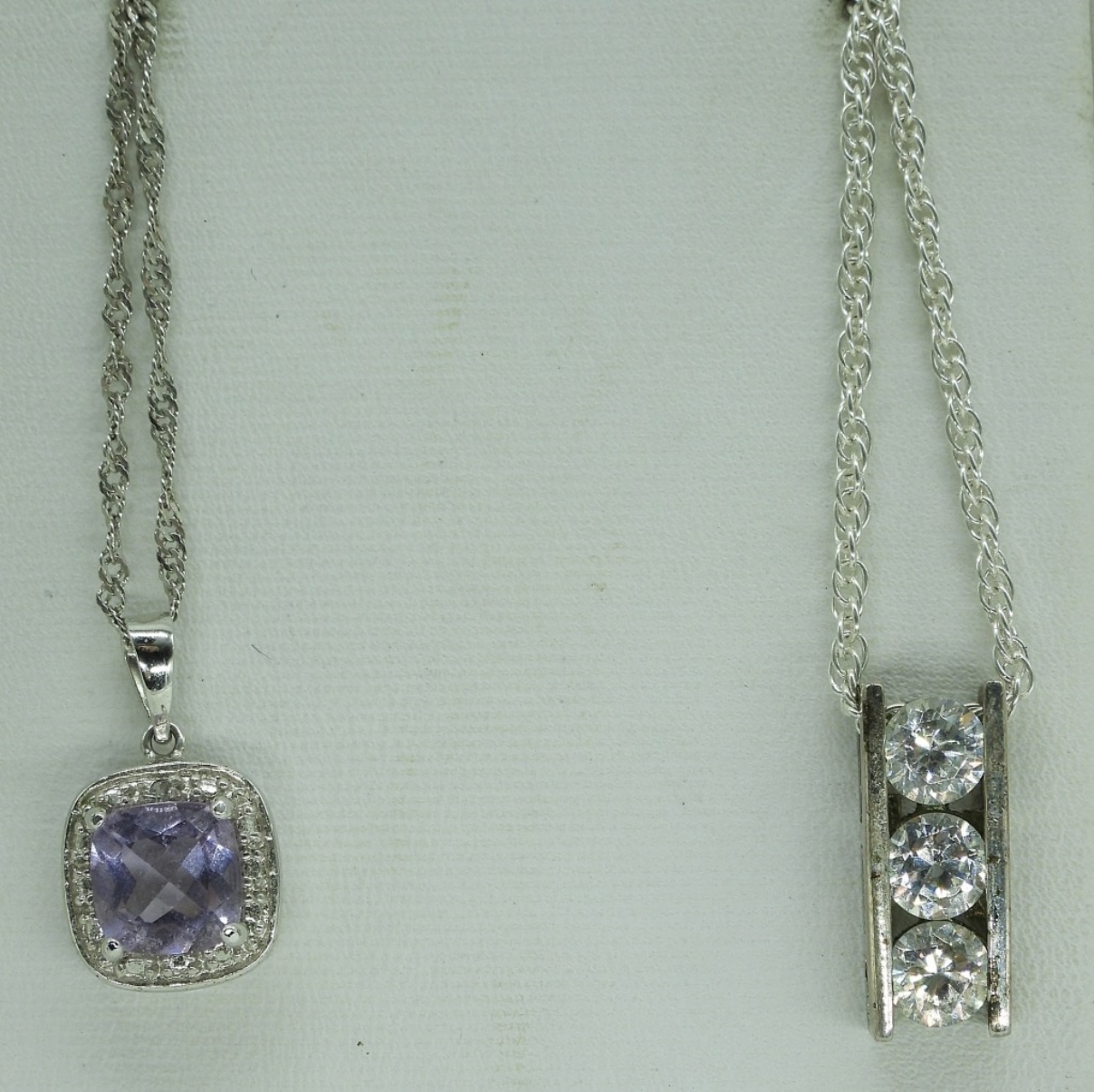 Four Pretty Sterling Gemstone Necklaces