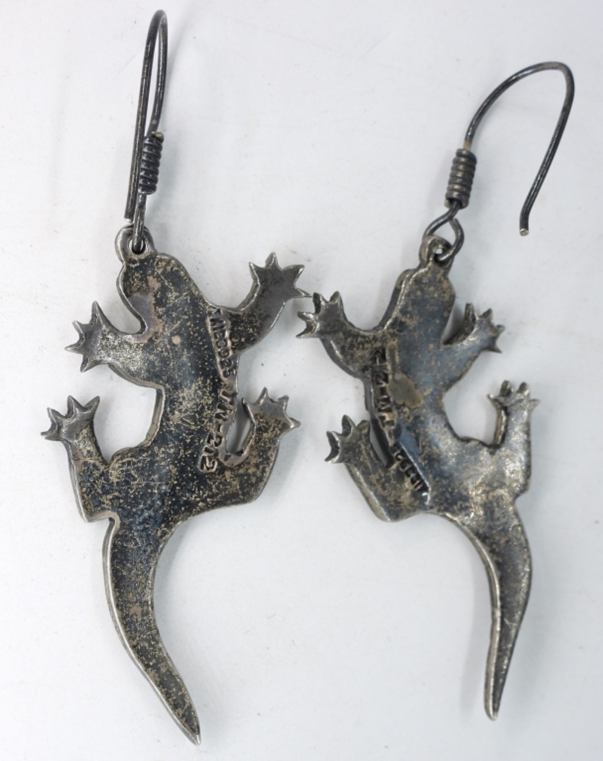 Mexico Taxco Gecko 925 Abalone Earrings