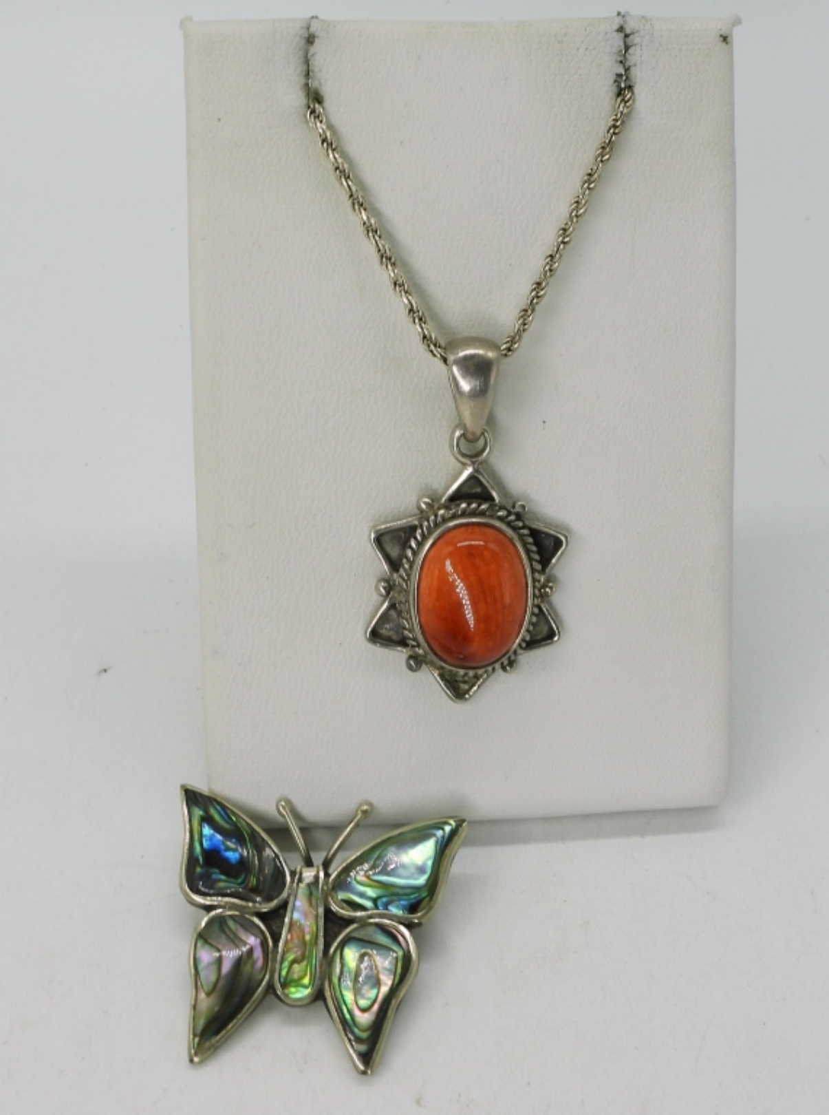 Spiny Oyster Necklace & Abalone 925 Pin