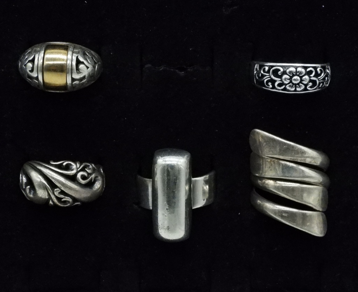 5 Sterling Fashion Rings