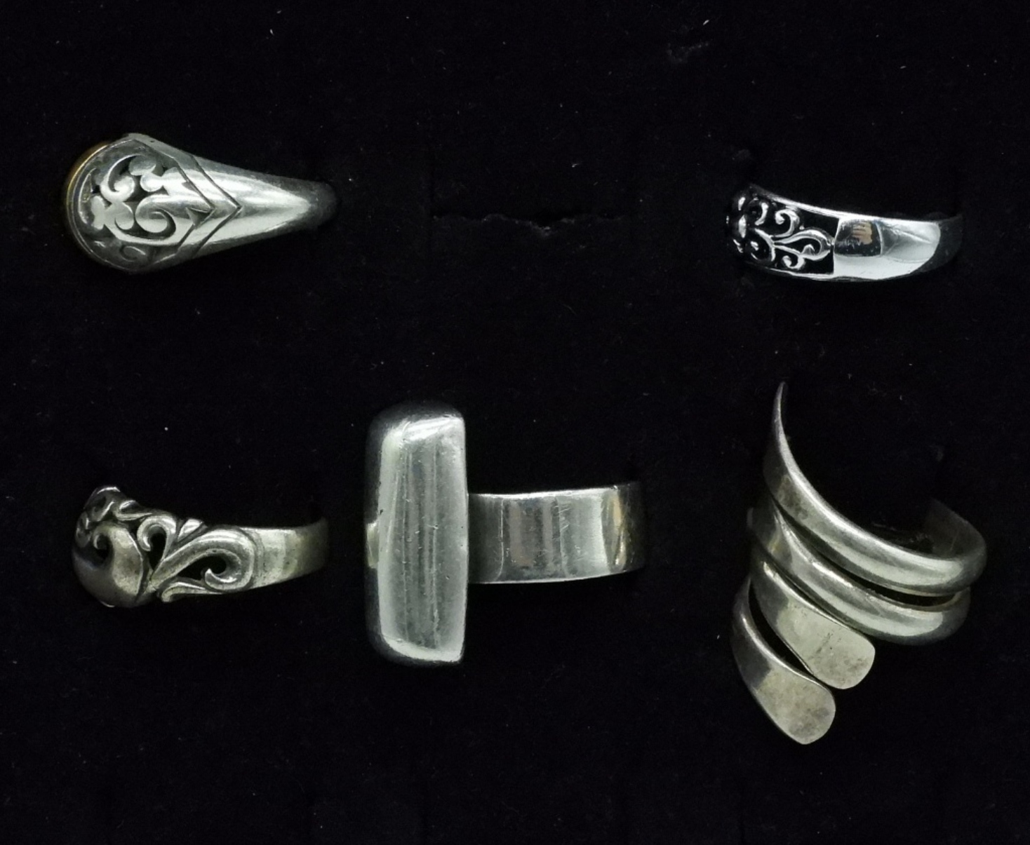 5 Sterling Fashion Rings