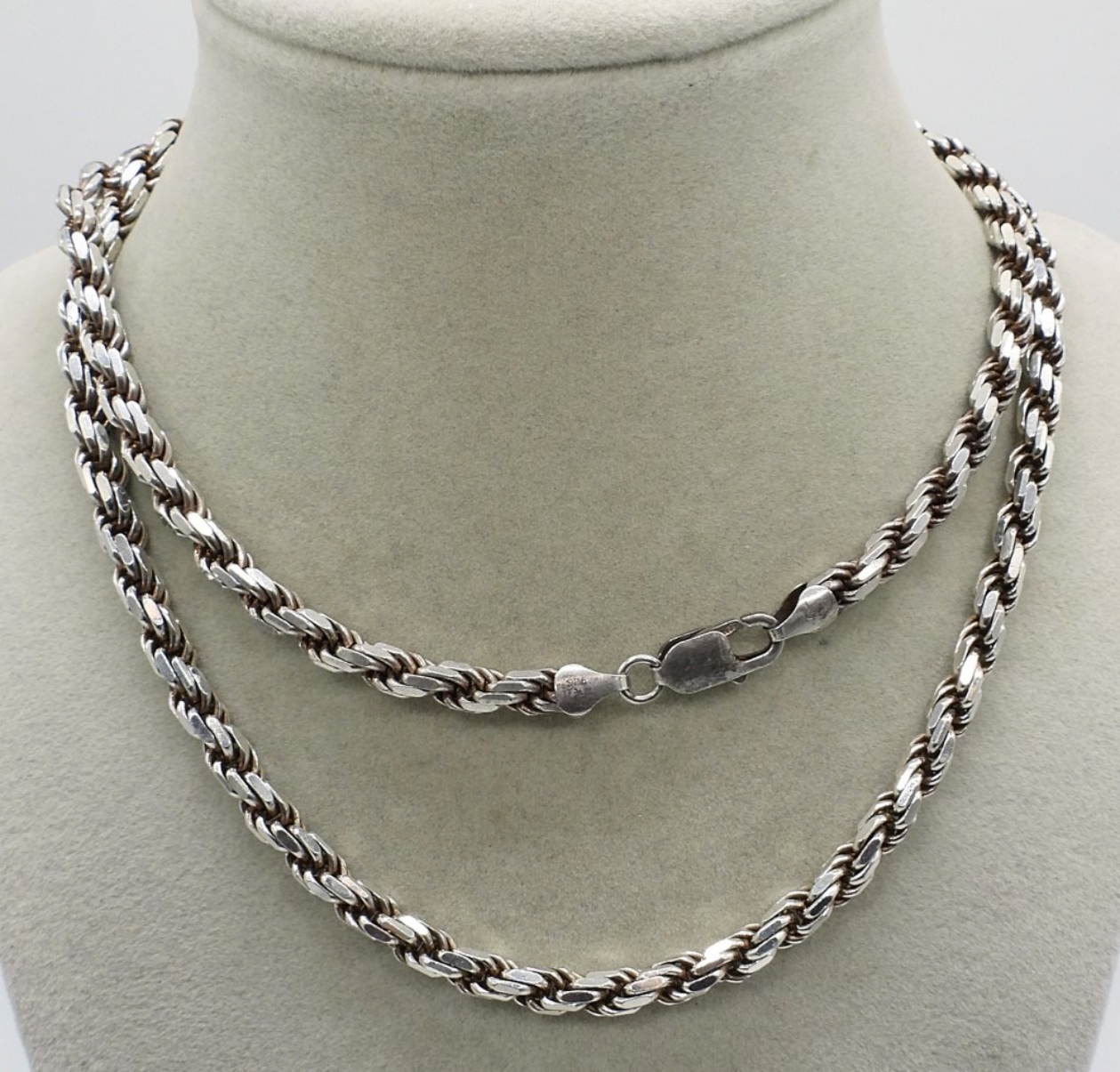 Thick & Heavy Sterling Rope Chain, 30 Inches