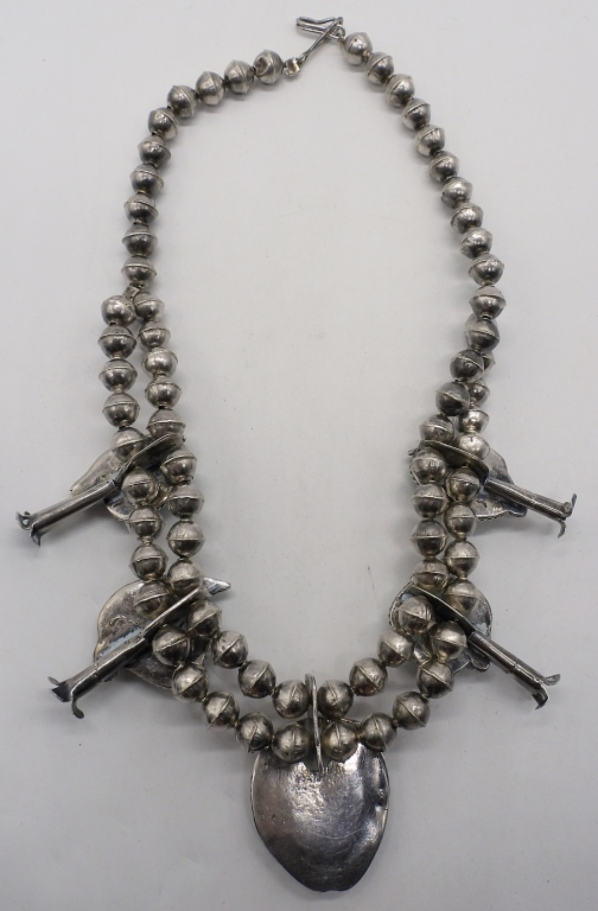 Sterling 16" Turquoise Squash Blossom